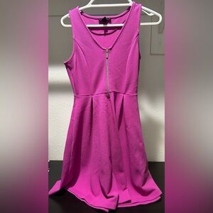 Magenta sleeveless dress. XS. Zip up top. Worn a few times